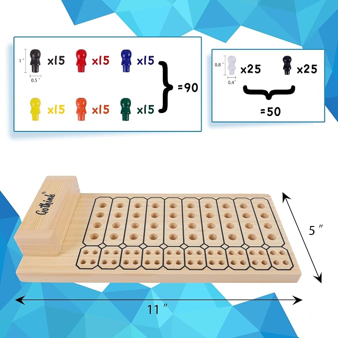GOTHINK Code Breaker Board Game - Wooden Strategy Game of Codemaker vs. Codebreaker - 2 Player Battle of wits, Color Brain Game - 140 Pegs STEM Toys Gift for Kids 6+ Ages and up - Family Games