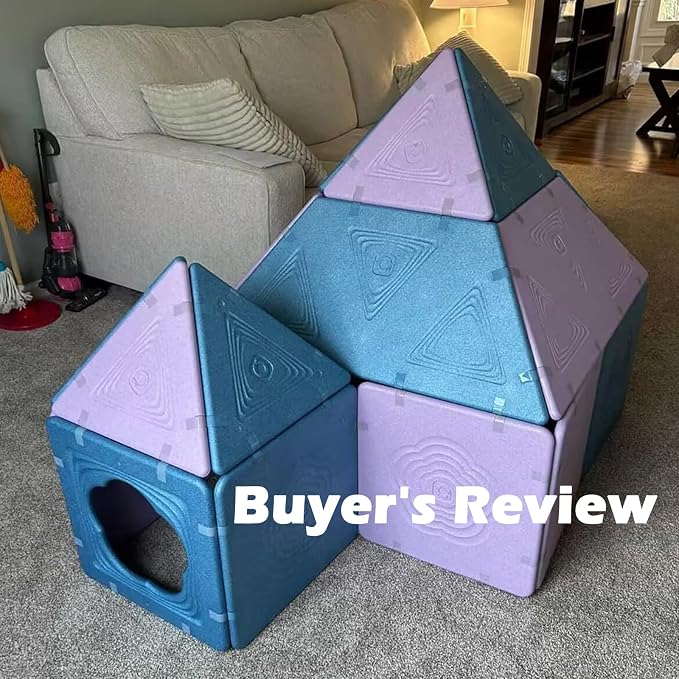 Asweets 18-Piece Magnetic Fort Building Kit, Lightweight Panels with Built-in Magnets, Giant Modular Playhouse Panels for 3+ Kids