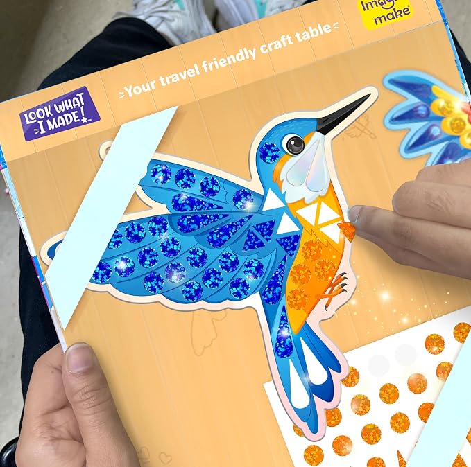 Imagimake Mirror Mosaic - Birds, 5 Templates, 450+ Stickers | Mess-Free Craft Activity, Screen-Free Creative Art Kit for Kids, Birthday Gift for Boys & Girls Ages 3,4,5,6,7 Years Old