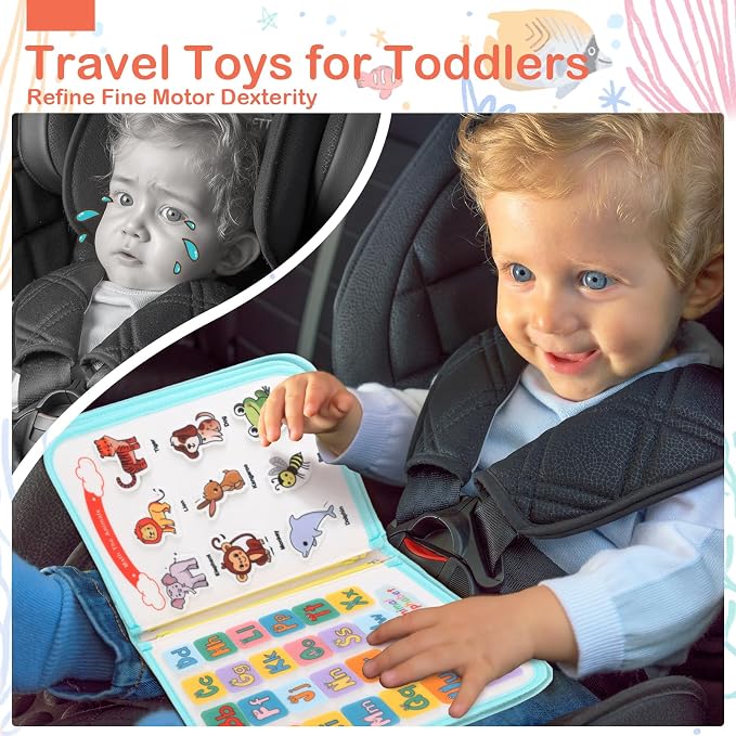 Teefrye Toddlers Busy Board Montessori Toys for Old 1-3 Year Girl Busy Book | Educational Activity Board Sensory Travel Toy Ages 2-4 Birthday Gift Learning Fine Motor Skills Toy Quiet Book juguetes niñas