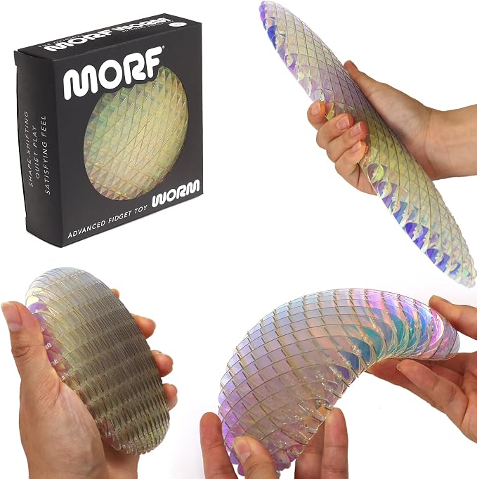 Morf Worm 3D Sensory Figgy Fidget Toy, Assorted Colors, Large | Quiet Fidget Toy: Sensory Figgy toy for focus and stress relief; satisfying tactile play for classrooms, desks, and travel