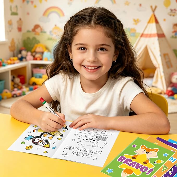 Dvbonike 24Pcs Spanish Positive Coloring Books - Cute Animal Spanish Motivational Phrases Themed DIY Coloring in Pages Classroom Rewards Party Favors Supplies and Art Activity Gifts for Student