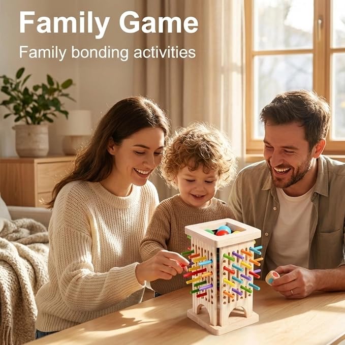 Wooden Stick Pulling Game Fine Motor Skill Strategy Board Games | STEM Logic Brain Teaser Hand Eye Coordination Focus Training Autism ADHD Sensory Therapy Family Party Activity Color Sorting