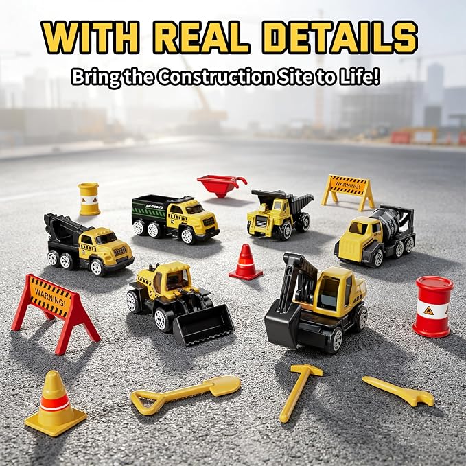 Lehoo Castle Construction Crane Truck Toys for Boys 3 4 5 Year Old | Construction Vehicles, Realistic Light & Sound, Crane Truck Toys, Birthday Gifts for Toddlers 3+