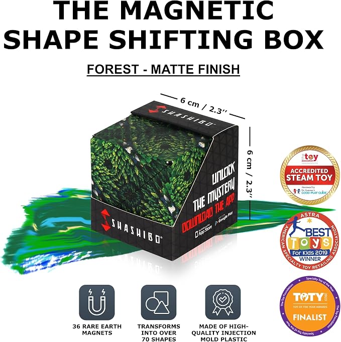 Shashibo DODECA Magnetic Puzzle Cube, Stress Relief Fidget Toy | 100+ Possible Shapes, Sensory Fidget Toy For Adults & Kids, Fun Shape Shifting Puzzle Box For All Ages