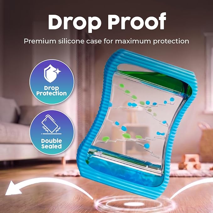 BUNMO Liquid Motion Bubbler Large Sensory Toy for Kids & Adults – Gentle Fidget Toy for Mindfulness – Stimulating Visual Sensory Experience – Colorful Bubble Fidget Timer for Desk & Travel - Blue