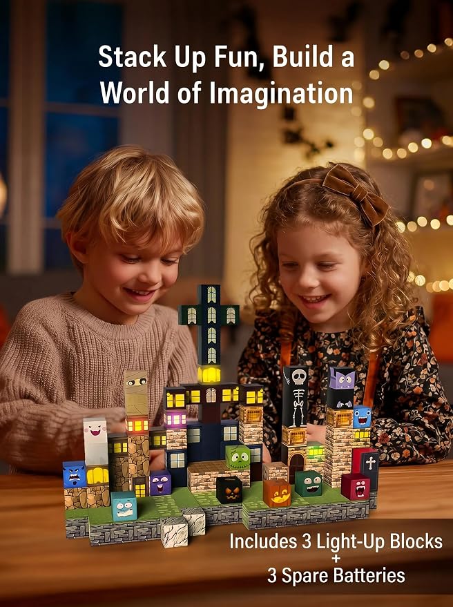 Veecafiodi 137PCS Magnetic Building Blocks with Lights, Magnetic Blocks Building Set for Kids Ages 4-8, STEM Building Toys for Boys Girls, Birthday Gift