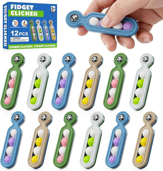 Fidget Toys Adults Stress Relief: 12 Pack Fidget Clicker for ADHD Focus | Sensory Toys for Autism Kids Calming - ADHD Tools Desk Fidgets for Classroom - Cool Office Gadgets Gifts for Teen Women Men