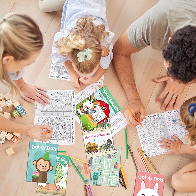 Elfew 20 Pack Small Activity Books for Kids Age 4-8,8-12, (7.1* 5.1 Inches) | Bulk Puzzles Books, Over 280 Different Brain Games, Party Favor Gift, Classroom Activity, Boy and Girl Goodie Bag Stuffers