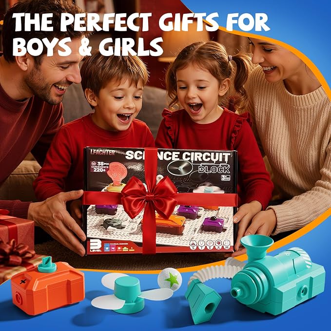 Science Kits for Kids, 38 Circuits STEM Toys, 220+ Projects Experiments | Learning Education toys, Kids Circuit Building Kits, Electronics Exploration Gift for Boys Girls Ages 4 5 6 7 8 9 10 11 12