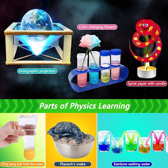 270+ Experiments Science Lab Kit for Kids Boys Girls | Birthday Gifts Toys, Chemistry Set, Volcano, Crystal, Magic, Physics S.T.E.M Educational Project