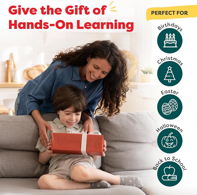 Baketivity Nutrition Explorer Kit STEM Learning Birthday Gifts for Kids | Includes Recipes, Activity Booklet, Detective Costume, Food Stickers, Puzzle, and Parent Guide for Family Learning
