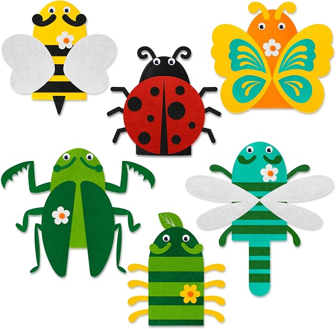 WATINC Hand Puppet Making Kit, Felt Sock Puppet Toys for Kids (Insect) | 6 Styles, Make Your Own Storytelling & Role Play Crafts, Creative Group Activity, Party Favors & Gifts for Kids Ages 4-8