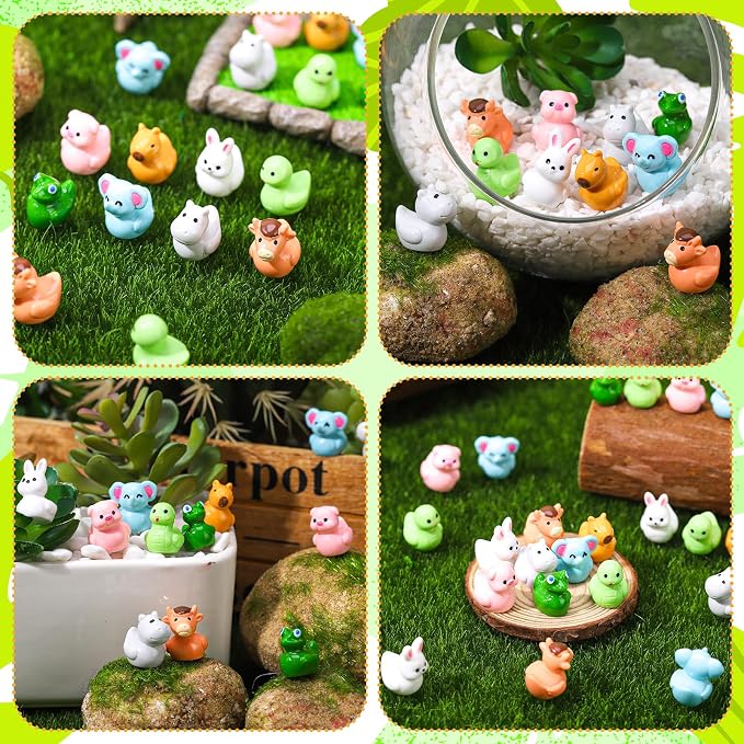 40 Pack Novelty Animal Ducks Toy Figures, Tiny Animals to Hide | Ducks Party Favor Birthday Gift Decoration (8 Styles)