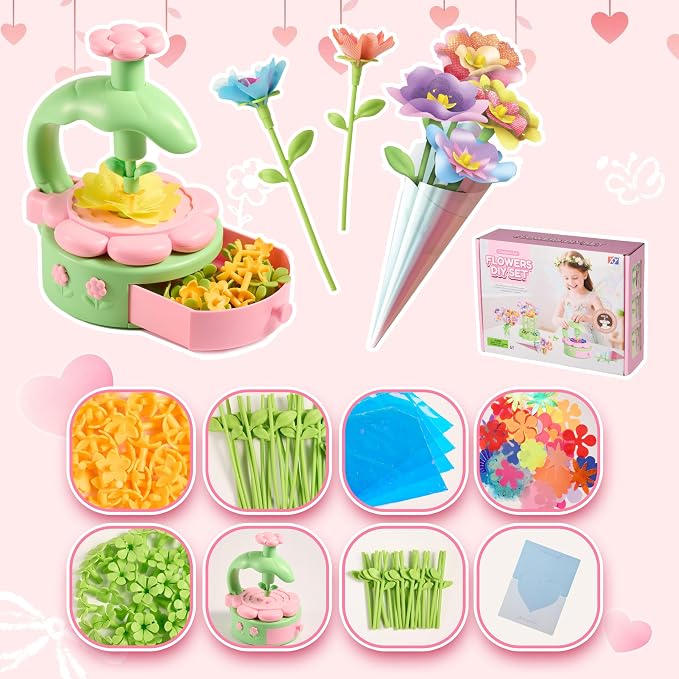 POP JOY DIY Paper Flower Craft Kit for Kids, Make Flower Bouquets | Create colorful paper flower bouquets with this DIY craft kit, perfect for creative play, learning, and gifting.