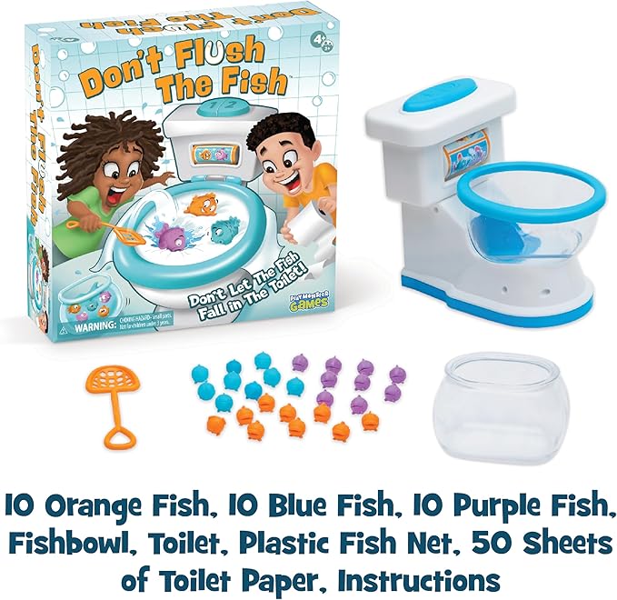 Don't Flush the Fish Board Games for Family Game Night for Kids and Adults | Family Game, Kids Games, Multi-Player, Board Games for Family Night, Preschool Toys, Hand-Eye-Coordination Game