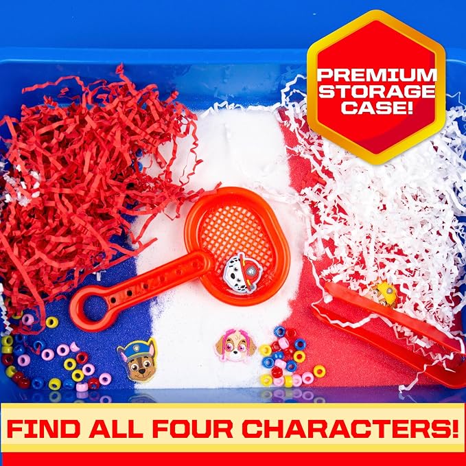 Official Paw Patrol Seek & Find Sensory Bin, Ready-to-Use Sensory Toys, Sensory Bin for Kids with Lid, Play Sand, Scoops & Tongs, Sensory Toys for Toddlers 3-4