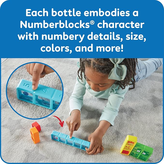 hand2mind Numberblocks One to Five Sensory Bottles, Ages 3+ | Numbers for Toddlers, Counting Toys, Calming Sensory Fidget Toys, Calm Down Corner Supplies, Social Emotional Learning