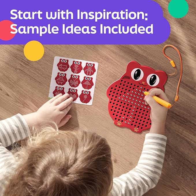 Magnetic Drawing Board for Kids & Toddlers, Airplane & Car Ride Travel Toy | Magnetic Bead Board with Stylus Pen, Mess-Free Travel Toys for Toddlers & Kids, Road Trip & Flight Gift for Boys & Girls