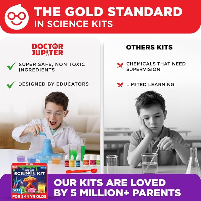 Doctor Jupiter Ultimate Science Experiments Kit for Kids Ages 8+ | Science Kits for Kids Ages 8-12, Birthday Gift Ideas for Boys & Girls 8, 9, 10, 11, 12 Year Olds, STEM Educational Toys