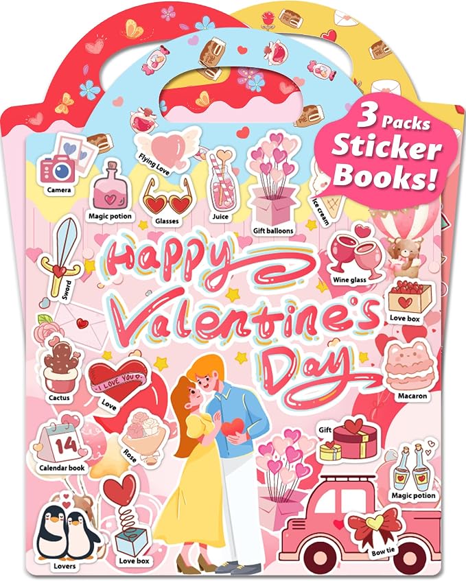 Walenced Reusable Sticker Book for Toddlers, Stickers for Kids, Toddler Toy | Toddler Craft Activities, Toddler Travel Toys, Boy Girl Birthday Gifts, Airplane Travel & Road Trip Essentials Kids