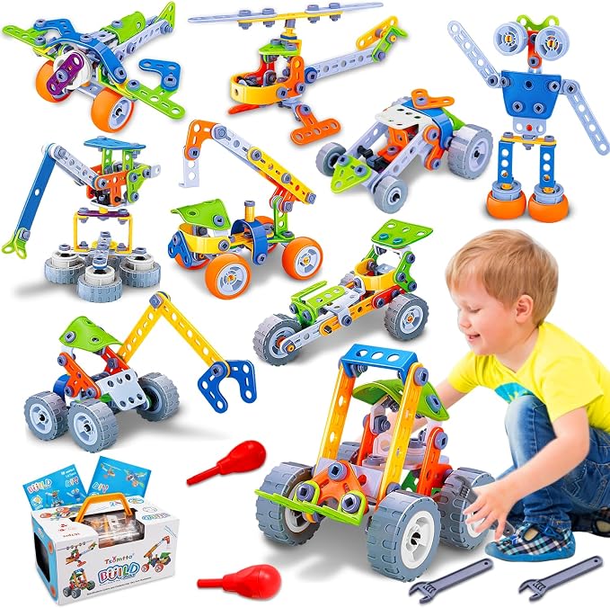 Tsomtto 10 in 1 STEM Toys for 4 5 6 7 8+ Year Old Boy Girl Birthday Gifts | Building Toys Stem Kits Activities for Kids Ages 4-8 5-7 6-8 Educational Learning Boy Toys Age 3-5 4-6 8-10 Engineering Games