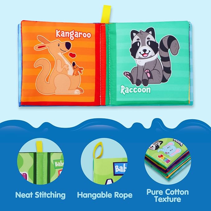 JOYIN 12 Pcs Bath Books, Nontoxic Fabric Soft Crinkly Cloth Books, Waterproof, Bathtub Pool and Early Education First Toys for Infant Newborn Baby Toddlers Kids Birthday Easter Gifts