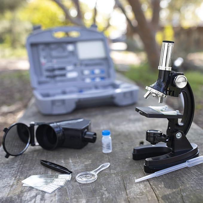 Educational Insights GeoSafari MicroPro 95-Piece LED Microscope Set - High Powered Microscope for Kids 8-12, Scientist Kit for Kids with Prepared Slides and Blank Slides, Home or Classroom Science Set