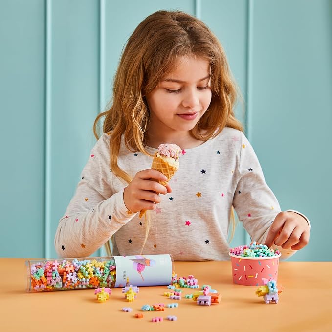 PLUS PLUS 240 Piece Gelato Mix - Mini Waffle Blocks, Classroom Must Haves | STEM Toys, Sensory Bin Fillers, Occupational Therapy Tools, Gifts for Boys & Girls, Christmas Stocking Stuffers for Kids