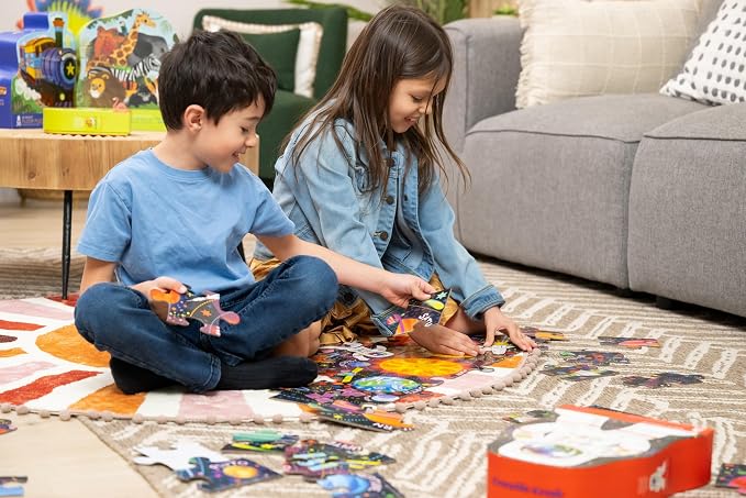 Crocodile Creek 36-Piece Jigsaw Floor Puzzle - Fun Floor Puzzles for Kids Ages 3-5 - Heavy-Duty Shaped Box for Storage - Gingerbread House - 20" W x 16" H Finished