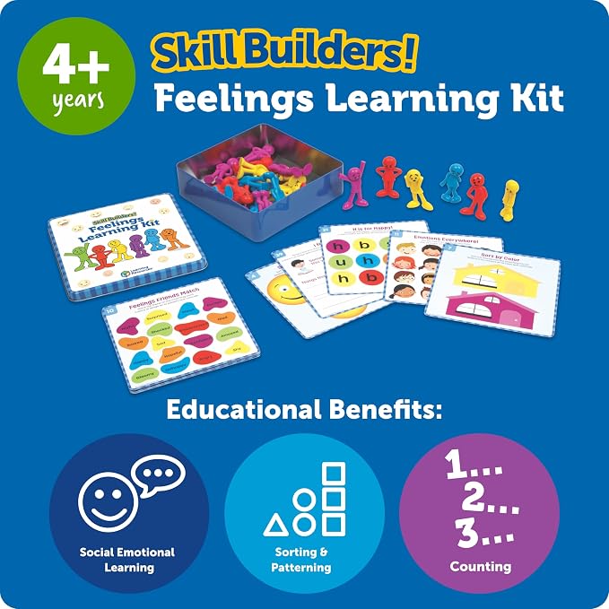 Learning Resources Skill Builders Feelings Learning Kit | SEL Activities, Social Skills Activities For Kids, Talking Flash Cards For Toddlers, Toddler Toy