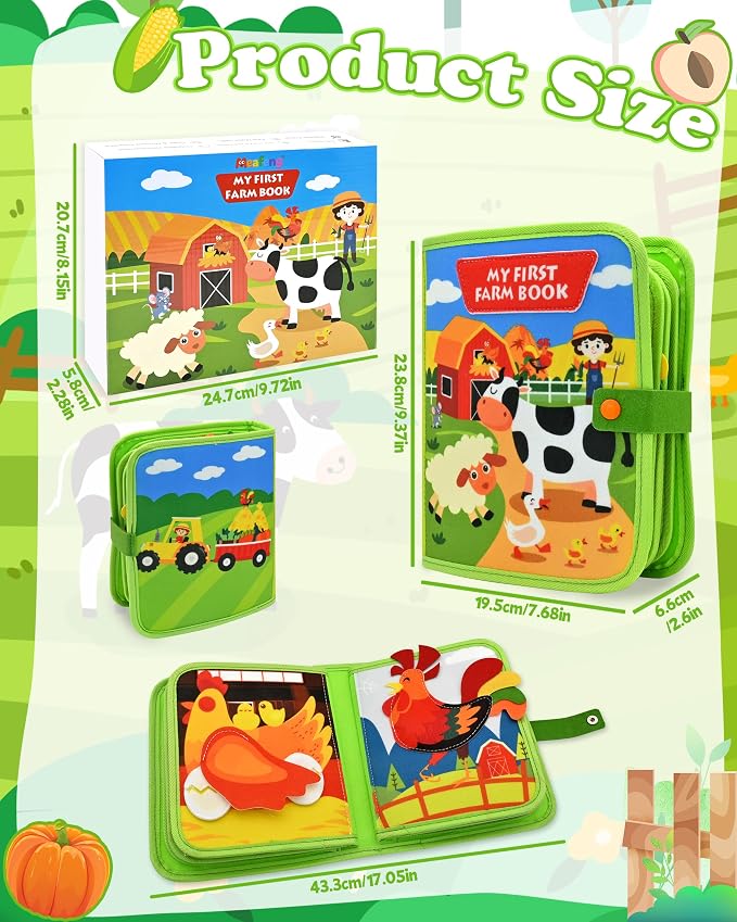Busy Board for Toddlers 1-3 – Montessori Busy Toys for 1 2 3 Year Old Boys Girls, Preschool Educational Travel Quiet Activity Book with Life Skills, Sorting, Matching, and Cognitive Games