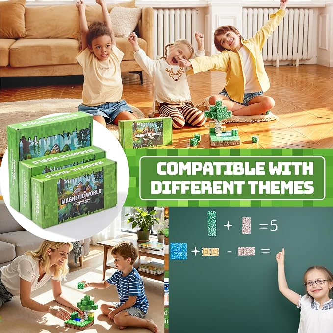 48PCS Magnetic Building Blocks for Kids, STEM Learning Toy with Safe Magnets, 0.8 Inch Magnetic Cubes Construction Set, Educational Toy for Problem Solving, Birthday Gifts for Boys & Girls