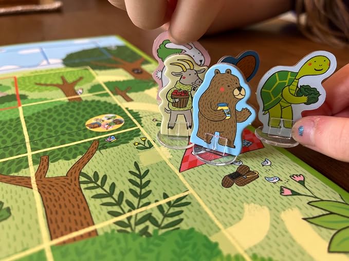 GIGAMIC Mr. Postmouse’s Picnic | Adorable Animal Adventure Board Game for Kids | Help Mr. Postmouse Get His Friends to the Picnic | Cooperative Tile Flipping Kids Game | Ages 4+ | 1-4 Players | 30 Min