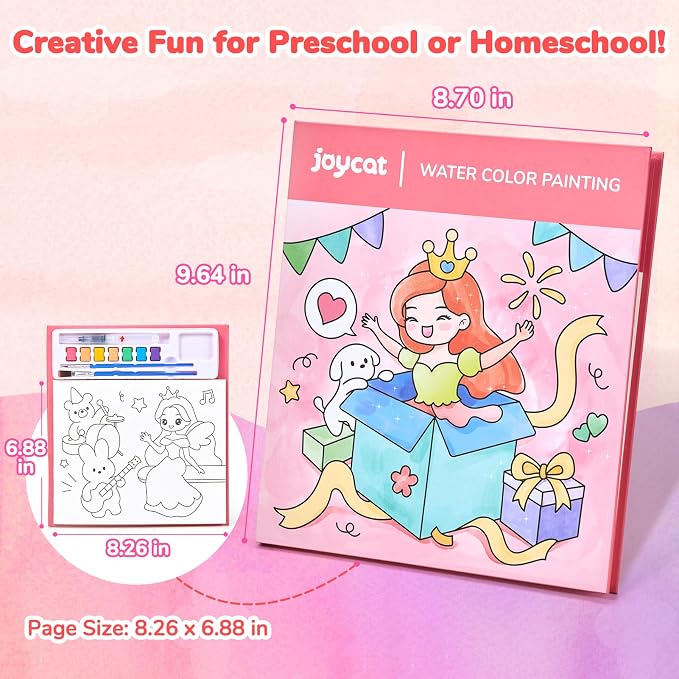 JoyCat Paint with Water Coloring Books for Toddlers (Party) | Watercolor Painting Set for Kids Ages 3-5 & 4-8, Arts & Crafts Drawing Activity Travel Toy, Birthday Gifts for Boys & Girls