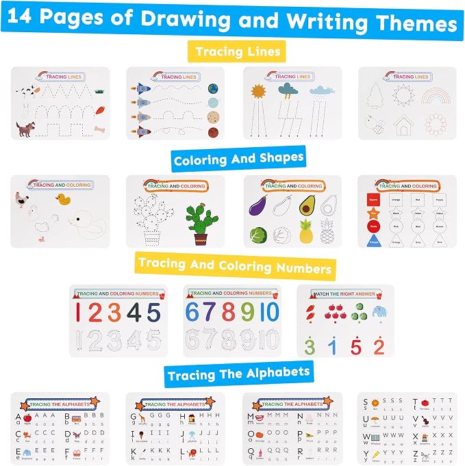 Mallify Busy Book for Toddlers 3-5, Preschool Busy Book 30 Themes Kids Binder and Early Learning Toys, Tracing Coloring Books for Kids Ages 4-8, Montessori Books for Toddlers, Christmas Birthday Gifts