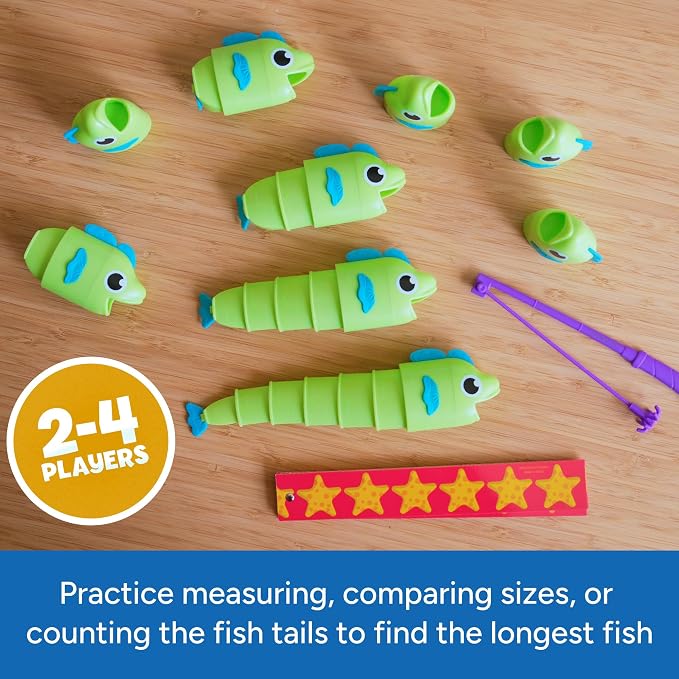 Educational Insights Reel Big Catch Game - Preschool Math Games for 4 Year Olds, Who Can Catch the Longest Fish Game, Kindergarten Learning Activities, Fishing and Counting Games for Kids Ages 3-5