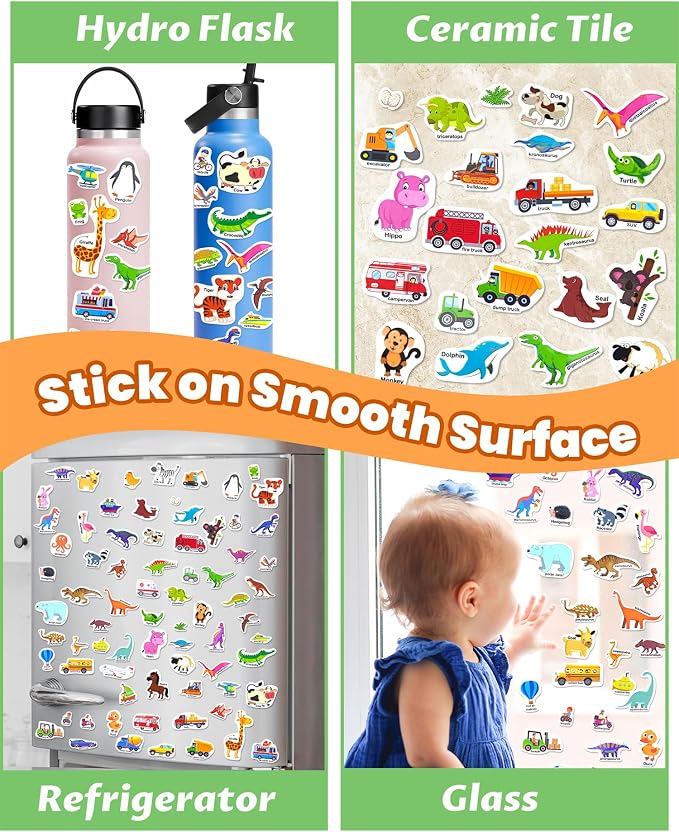 Walenced Reusable Sticker Book for Toddlers, Stickers for Kids, Toddler Toy | Toddler Craft Activities, Toddler Travel Toys, Boy Girl Birthday Gifts, Airplane Travel & Road Trip Essentials Kids