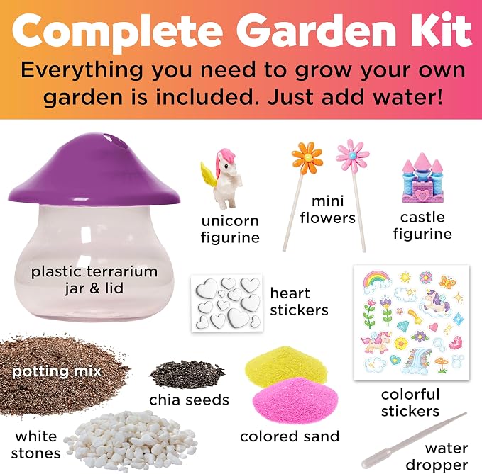 Creativity for Kids Plant and Grow Unicorn Forest: Terrarium Kit for Kids, Unicorn Toys and STEM Kits, Screen Free Summer Crafts & Arts and Crafts for Girls (Ages 6+)