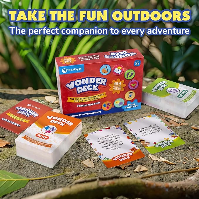 WonderDeck - Educational Card Game with 154 Independent Play Ideas for Kids | Educational Card Deck | STEM - Science, Creative Arts & Movement Play | Gift for Boys & Girls | Boredom Buster