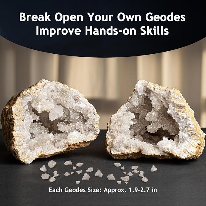 Japace Earth Science Kits for Kids Age 6-8-12-14, Birthstone Gems Dig Kit | Geology Kit with Break Your Own Geodes, Crystal Growing Experiment, Rock Mining Kit, Birthday Gifts Toys for Boys Girls