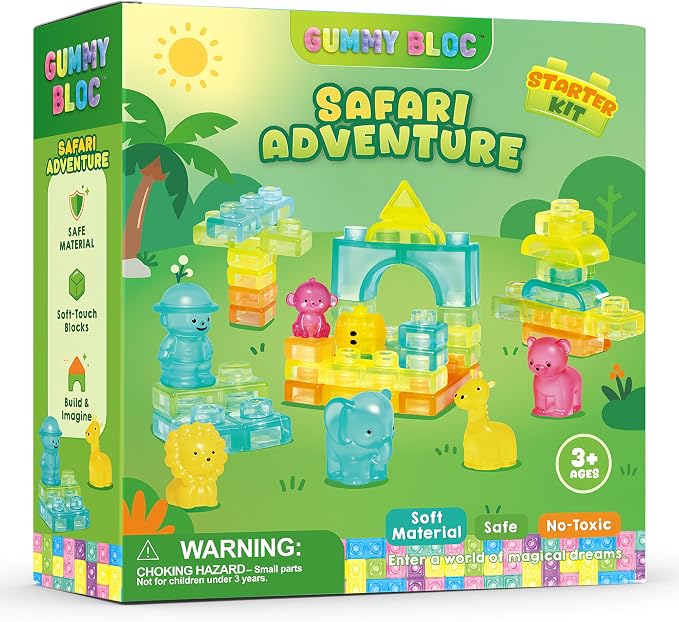 52PCS Sensory Soft Building Blocks for Toddlers, Squishy Stacking Toy | Preschool Educational Creative Play, Montessori Squeezable, Stretchable Early Learning Construction Playset, Puzzle Blocks