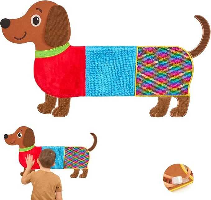 ODOXIA Sensory Wall Panel for Kids | Touch, Feel & Learn | Dog Sensory Room Toys | Activity Play Panels | Wall Busy Board | Calm Down Corner Equipment | Flip Sequin Fabric | for Autism, ADHD, Anxiety