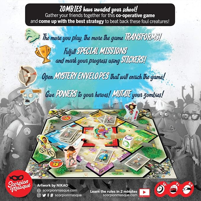 Zombie Kidz Evolution #1 Kids Game on BoardGameGeek Work Together to Fight Zombies Cooperative Game for Kids and Families That Grows Everytime You Play Ages 7+ 2-4 Players 15 Minutes