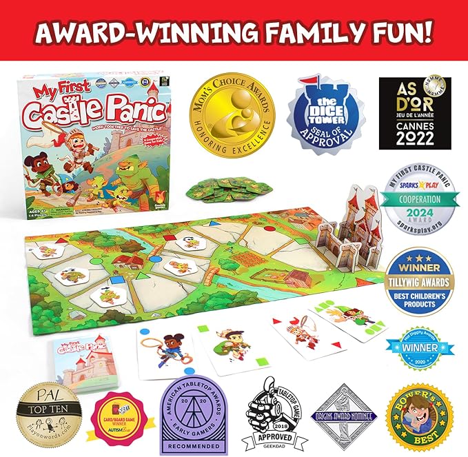Fireside Games My First Castle Panic Fantasy Board Game | Ages 4+, Cooperative gameplay, Preschool friendly, Color matching, Family game night, Fantasy adventure