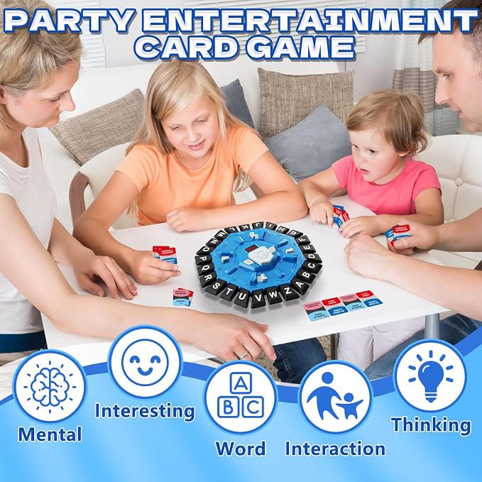 Word Game Family Board Game with Digital Display Timer for Kids and Adults | Fast-Paced 24-Letter Word Game with 2 Modes & 35 Cards for Family Game Nights and Parties, Ages 3 & Up, 2-8 Players