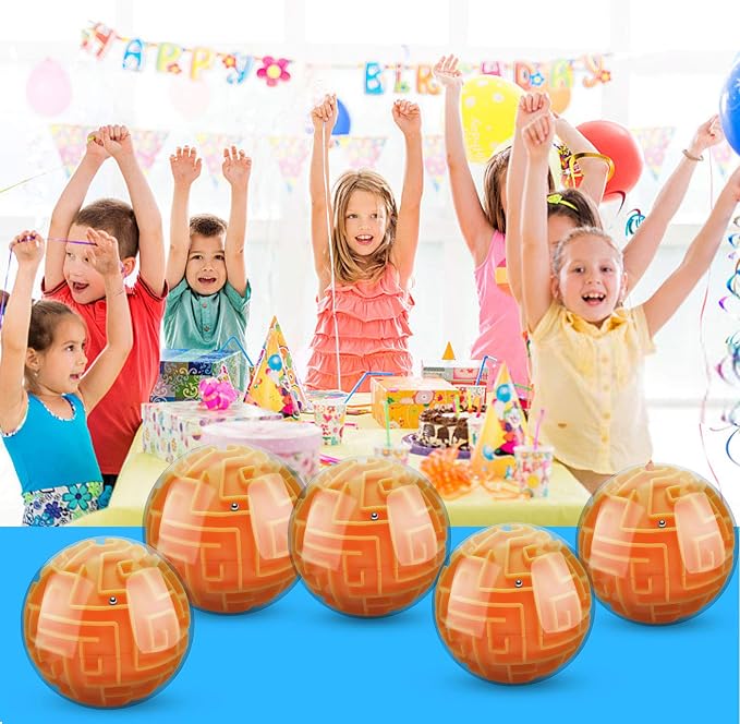 3D Maze Ball Puzzle Games Toys for Kids Age 6 7 8+ Boys Girls Gifts Ideas | Gravity Brain Teaser Puzzle Game Toy for Kids Adult, High Difficulty Challenge Maze Game for Trips, Birthday Gift (Orange)