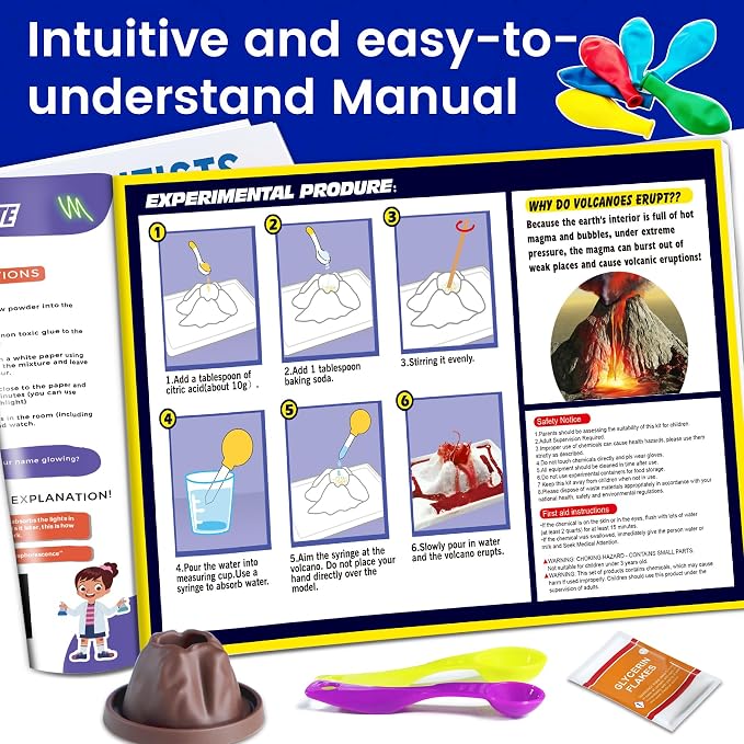 150+ Science Kits for Kids, STEM Activities Educational Science Experiments | Science Experiments Gifts, With Chemistry Set, Erupting Volcano, Growing Crystal for Kids 4 Years Old Boys Girls
