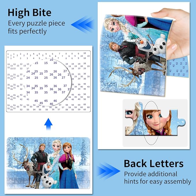 Toddler Puzzle Ages 3-8, 60 Piece Jigsaw Puzzle in Metal Box, Educational Learning Toys for Boys and Girls, Premium Puzzle Games