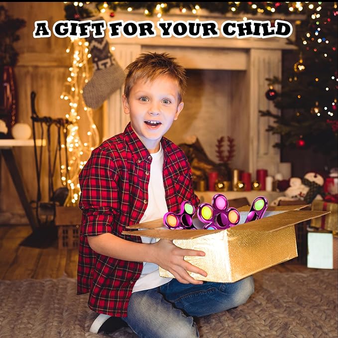 FIGROL 3 Pack Pop Fidget Spinners Stocking Stuffers. Sensory Fidget Toys for Kids, Teens, Boys & Girls